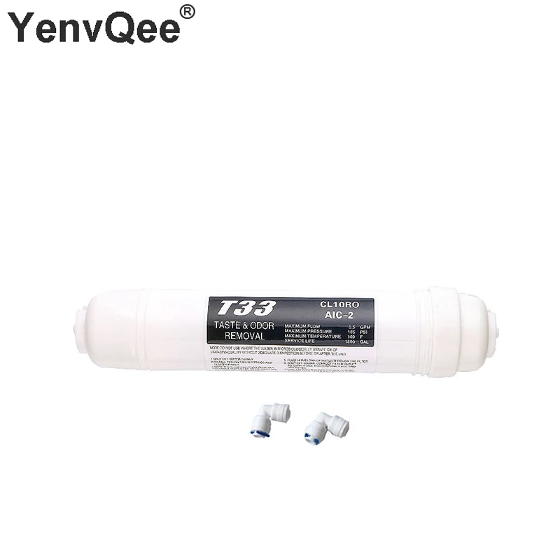 Schnellanschluss 10 Zoll T33 mit 2 passenden Wasserreiniger INLINE COCONUT Carbon Post WASSERFILTERkartusche REVERSE OSMOSE Image