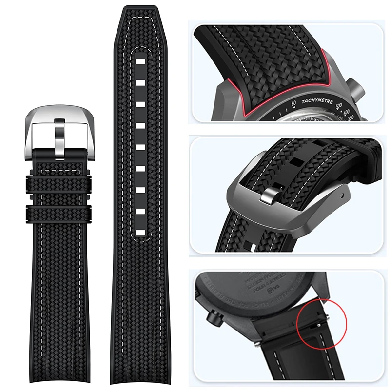 20 mm Schnellverschluss-Armband für Swatch X Omega Joint MoonSwatch Herren Damen, gebogenes Ende, Silikon-Gummi-Uhrenarmband, Armband-Werkzeug Image