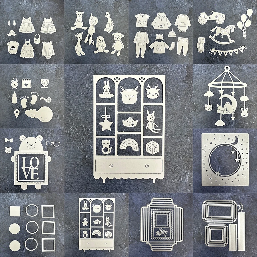 2025 neue Ankunft kinder Tuch Box Tier Baby Spielzeug Metall Schneiden Stirbt für DIY Scrapbooking Fotoalbum Karte, Der Schablonen