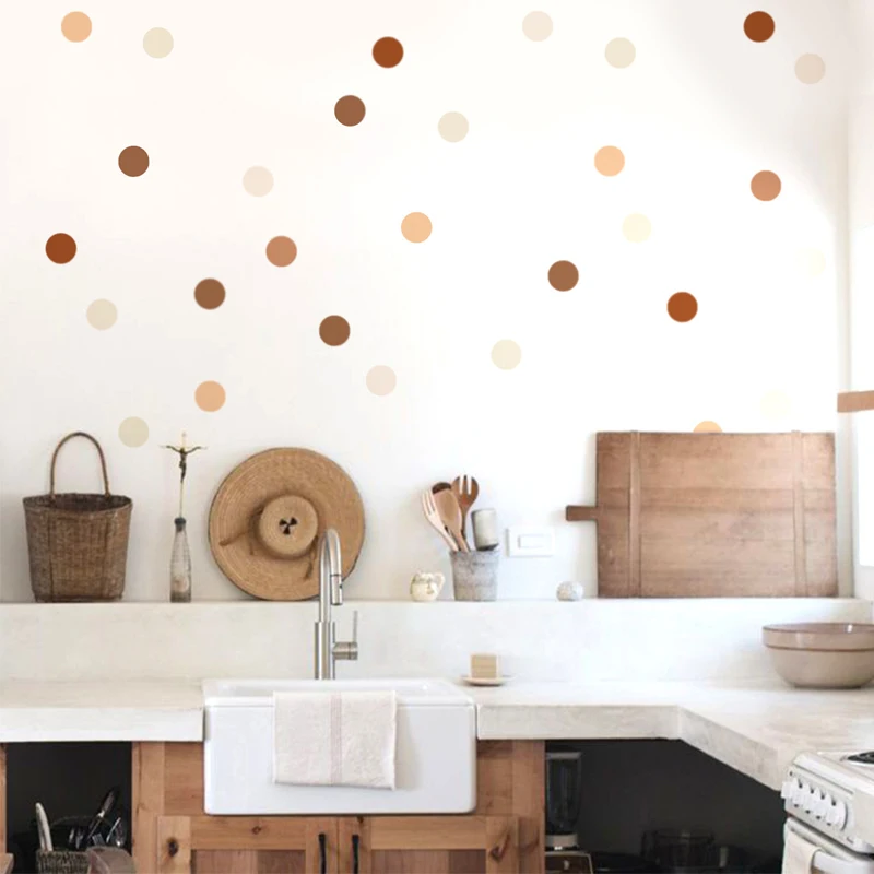 Kreative Boho Polka Dot Wandaufkleber für Kinderzimmer Baby Mädchen Jungen Kinderzimmer Home Decor Cartoon Kinder Vintage Aufkleber