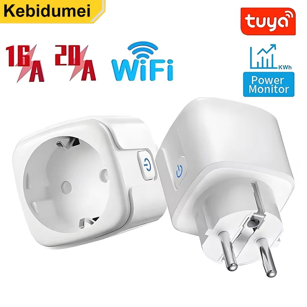 Tuya Wifi Smart Steckdose EU16A/20A Smart Stecker Mit Power Überwachung Smart Leben APP Fernbedienung Unterstützung Google Assistent Alex Image
