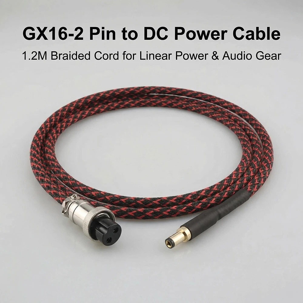 GX16-2 Pin auf 5,5*2,5MM Reinkupferkabel AC/DC Phono-Verstärker Lineares Netzteil-Ausgangskabel Image