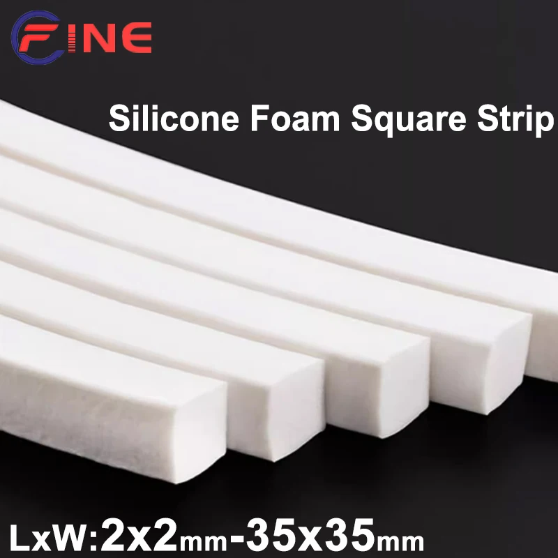 Weißer, schäumender, quadratischer Dichtungsstreifen aus Silikon, hochtemperaturbeständig und Frostschutzmittel, elastischer Dichtungsstreifen für Türen und Fenster Image