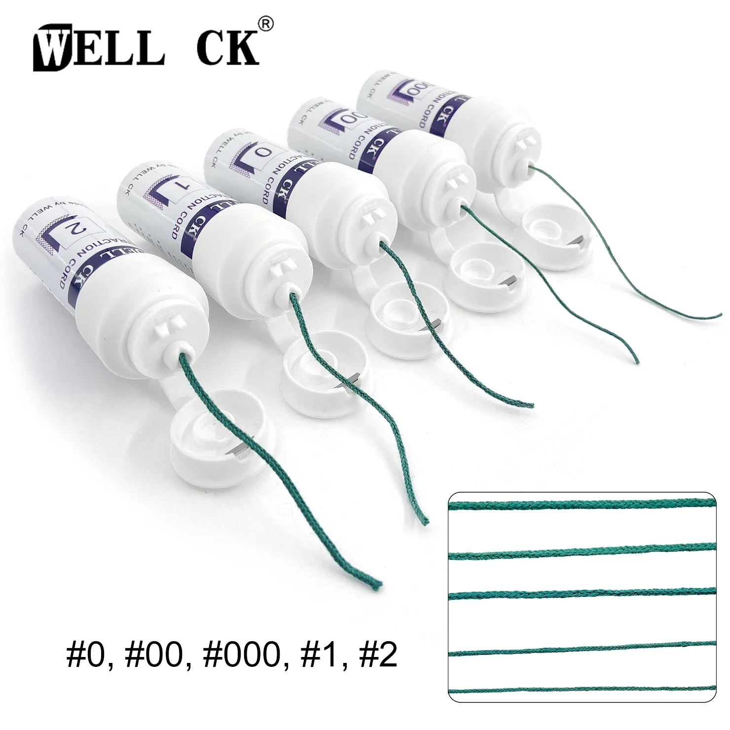 1 Flasche WELLCK Zahnfaden Einweg-Zahnfleisch-Rückzugsschnur Gestrickte Baumwoll-Zahnfleischlinie Zahnarztmaterial 5 Größen 0 00 000 1 2 Image