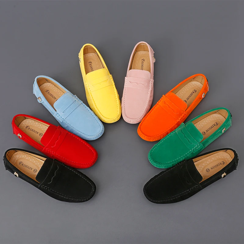Herren Freizeitschuhe, modische Herrenschuhe, handgefertigt, Wildleder, echtes Leder, Herren-Loafer, Mokassins, Slip-On-Herrenschuhe, flache Herrenschuhe, Herren-Fahrschuhe