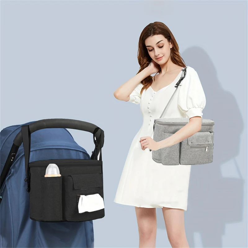 Kinderwagen Aufbewahrung und Aufbewahrung tasche multifunktion ale große Kapazität Kinderwagen Hänge tasche modische Single Shoulder Mama Tasche