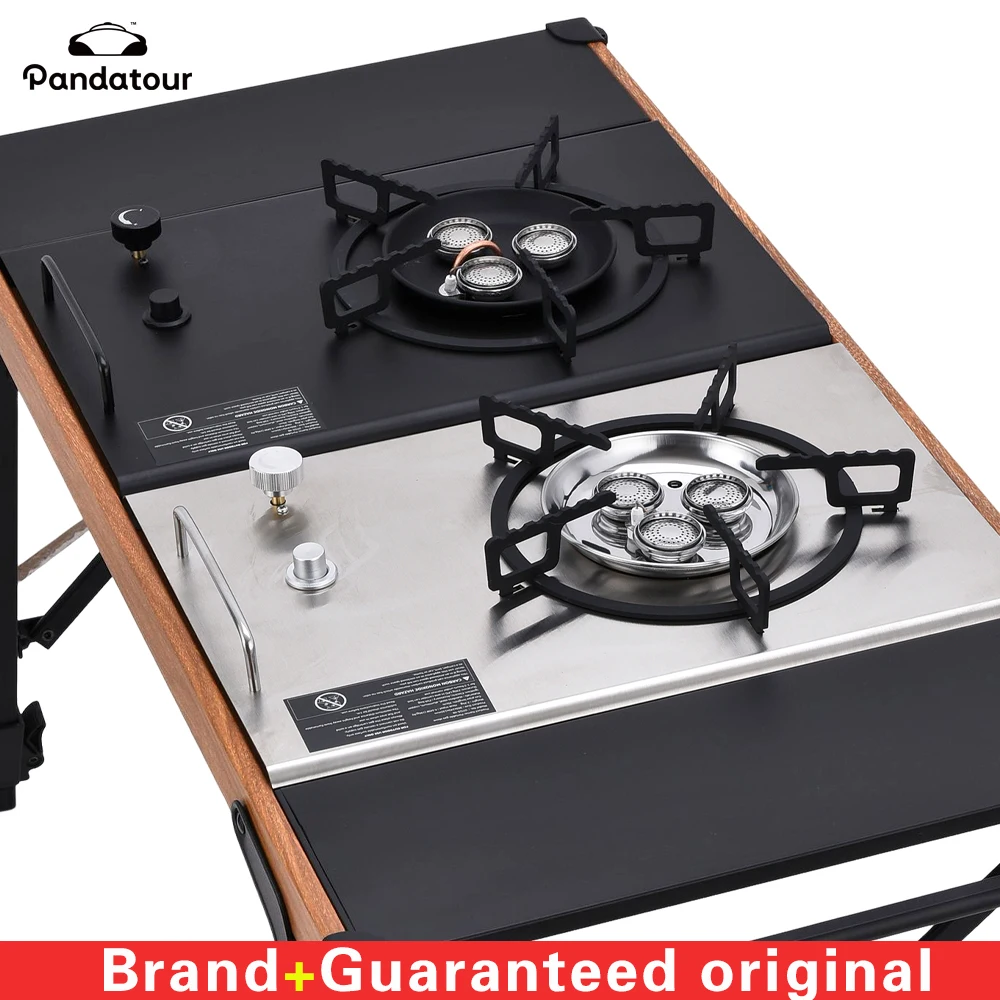 Pandatour IGT Winddichter, leicht ausgestatteter Tischofen aus Edelstahl, ein lecker, zünden Sie 3-Brenner, Hochleistungs-Herd, Outdoor-Camping Image