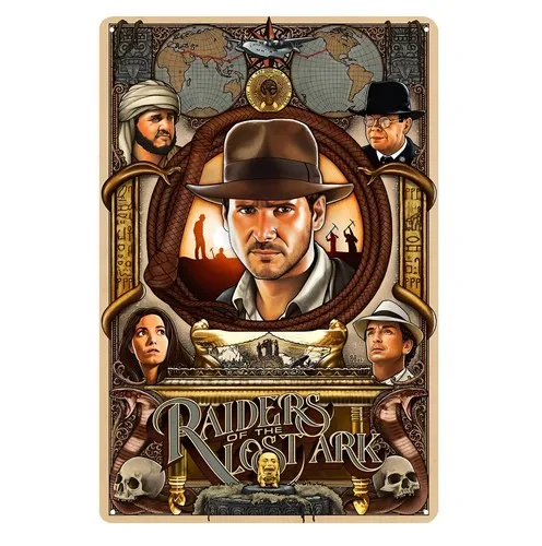 Indiana Jones: Die verlorene Schatulle – Metallposter aus dem Film, Blechschild – Sammlerplatte Image
