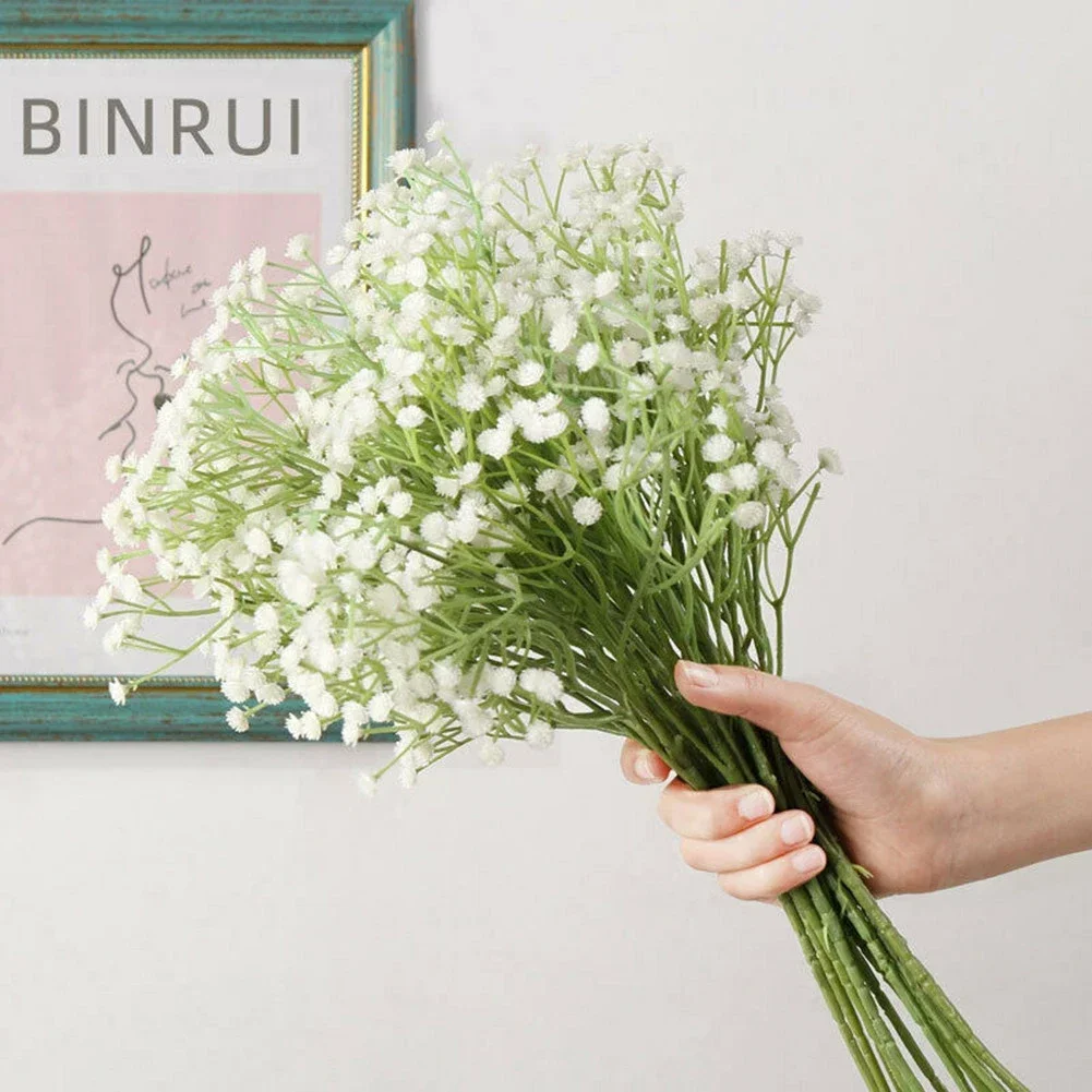 1 Bund künstlicher Babysbreath Weiß/Dunkelviolett/Hellviolett/Rosa/Rosenrot/Blau Fake Flowers Home Decor Party Decor Hochzeit Image