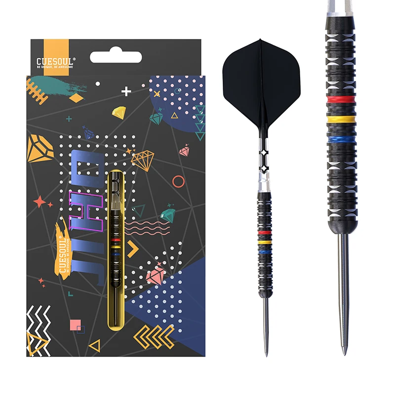 CUESOUL JIHO II 21/22/23/24/25/26 g Stahlspitze, 90 % Wolfram-Dart-Set mit ROST T19 Flight
