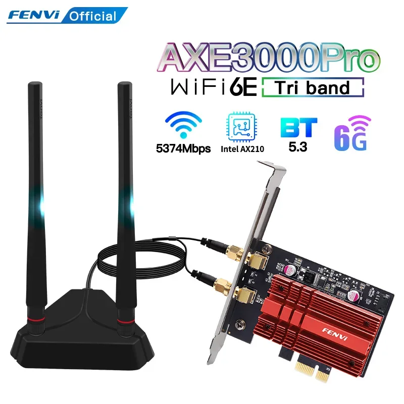 Wi-Fi 6e Intel Ax210 Dualband PCIE WLAN-Netzwerk adapter 2,4g/5g/6GHz 2400m WLAN-Karte für Bluetooth 5,3 PCI Express Wlan Image