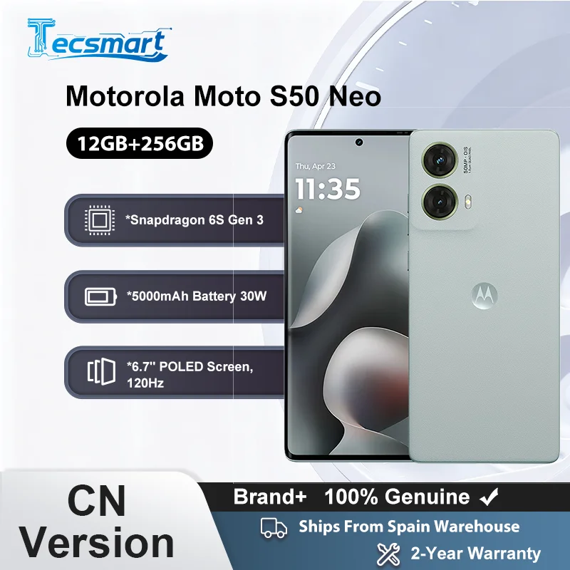 Smartphone - Global ROM MOTOROLA Moto S50 Neo 5G Telefon 120Hz Smartphone 5000mAh 6,7-Zoll 50 MP Snapdragon 256GB/512GB Android Handy CN Version Motorola G85