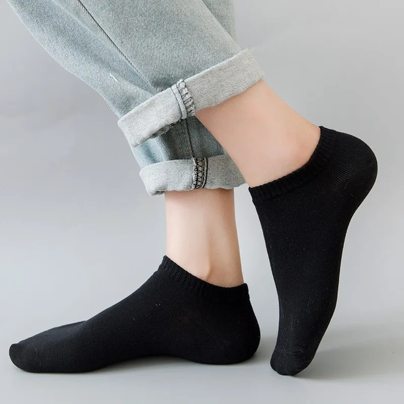 5 Paar Damensocken Schwarz Weiß Grau Bequeme atmungsaktive Söckchen Frühling Sommer 2024 Kurze Socken Low Cut dünn Image