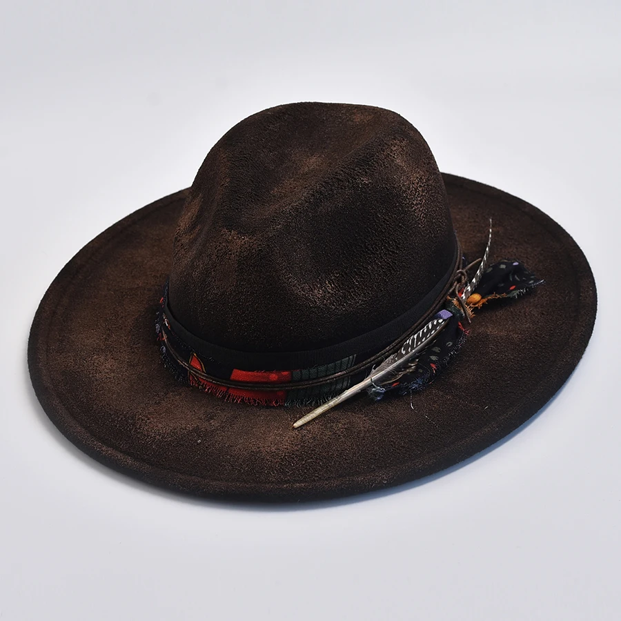 Handgefertigte Fedoras-Mütze aus Wollfilz im Vintage-Stil, Panama-Jazzhut, Gentleman-Partykleid-Kappe Image