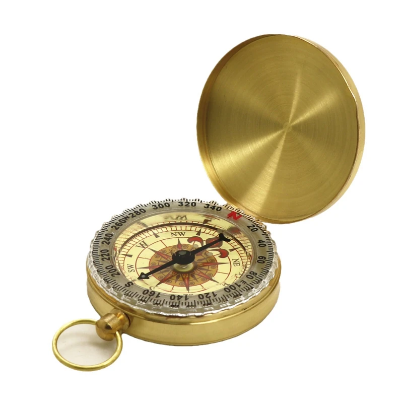 Leuchtender Kompass mit Klappdeckel für Outdoor-Aktivitäten, Wandern, Camping und Navigation Image