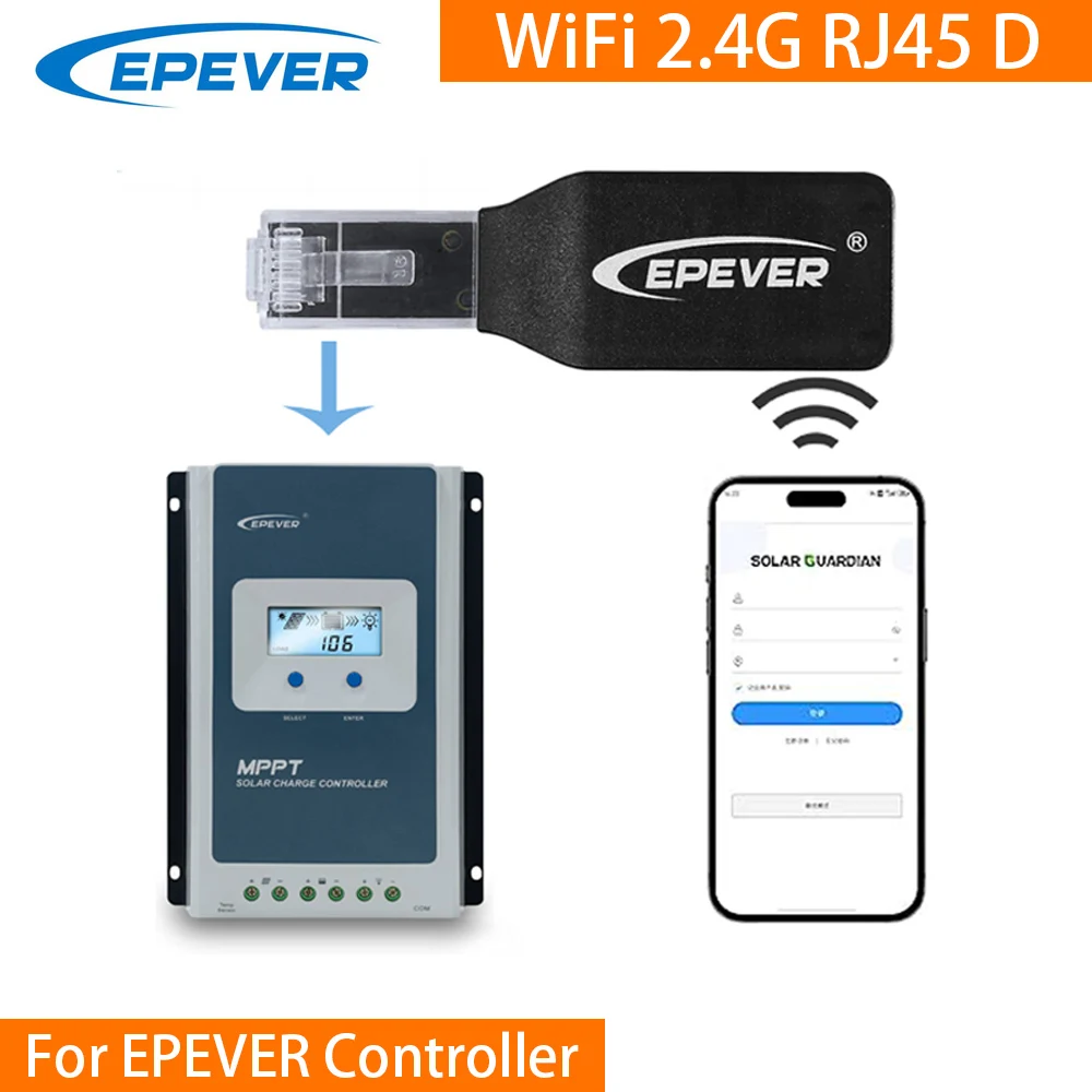 EPEVER BLE WIFI-Adapter für MPPT Tracer Solar Controller Kommunikation über Mobile App WIFI2.4G Image