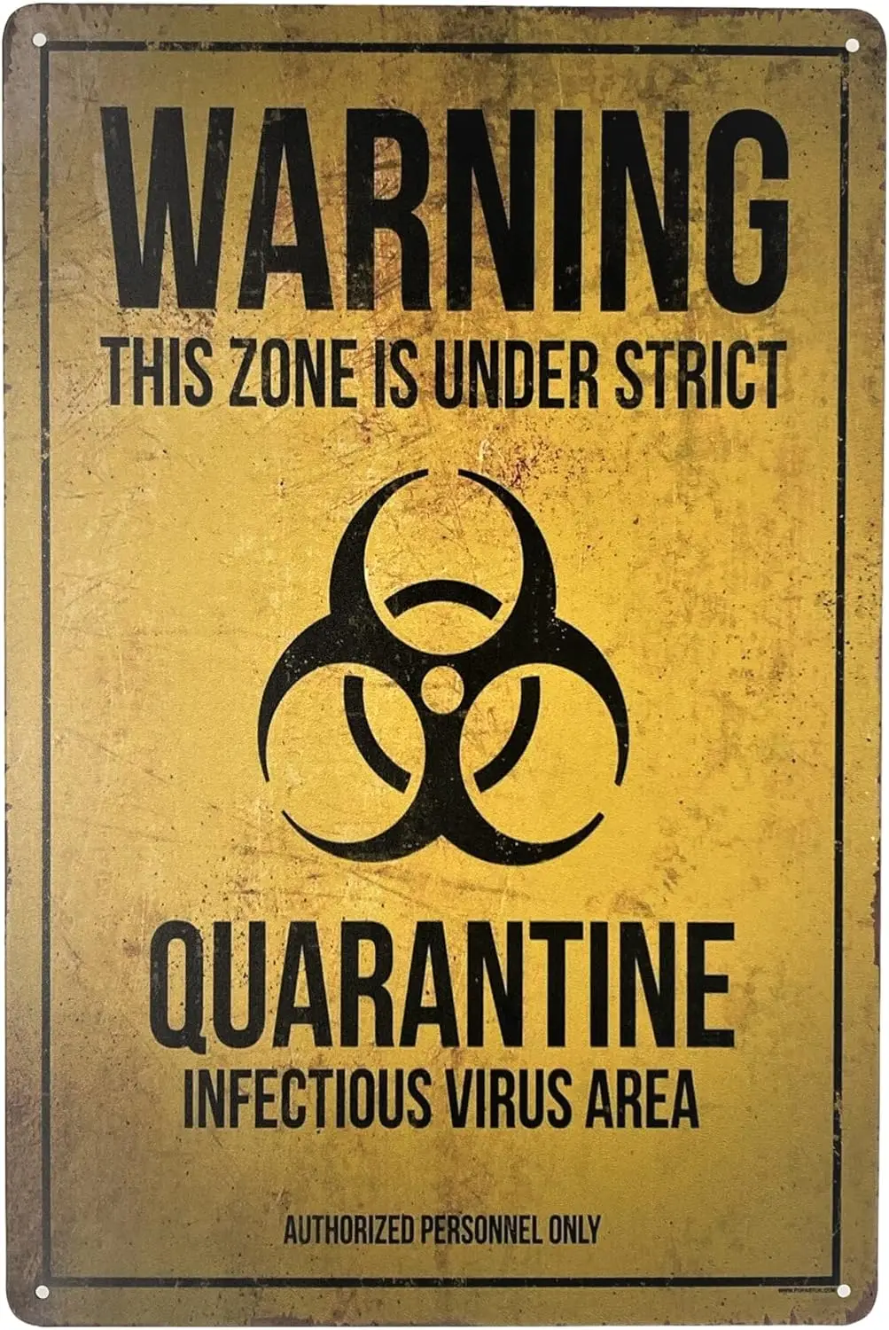 RUIYUXIN R Blechschild | Metallposter mit der Aufschrift „Warnung: Quarantänezone, Infektionsbereich“ | Wandtafel für Hausbar, Garage, Männerhöhle Image