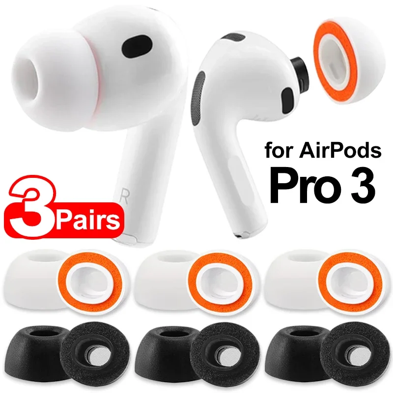 S/M/L Memory Foam Ersatz-Ohrstöpsel für Apple AirPods Pro 3, weiche Schwamm-Ohrpolster, Kappen-Ohrstöpsel für AirPods Pro3-Zubehör Image
