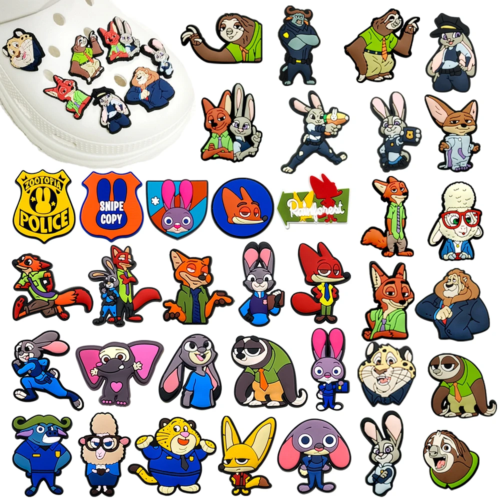 Bestseller 16-100 Stück Disney Cartoon Zootopia Serie PVC Schuh-Charms Zubehör DIY Kreative Schuh-Dekorationen Schnallen