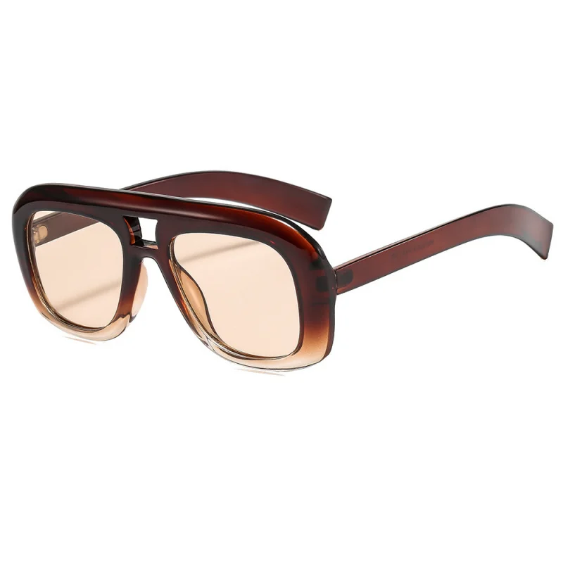 Modische Piloten-Sonnenbrille für Damen, Markendesigner, Bonbonfarben, Trendy, Stylisch, Getönte Gläser, Großer Rahmen, Lässige Alltags-Sonnenbrille, UV400-Schutz Image