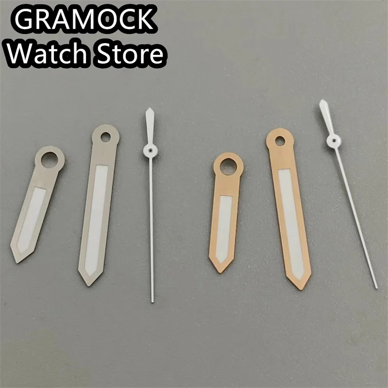 GRAMOCK Uhrzeiger Silber Roségold Zeiger Grün Leuchtzeiger Passend für NH34 NH35 NH36 NH38 NH39 NH70 NH72 Uhrwerk Image