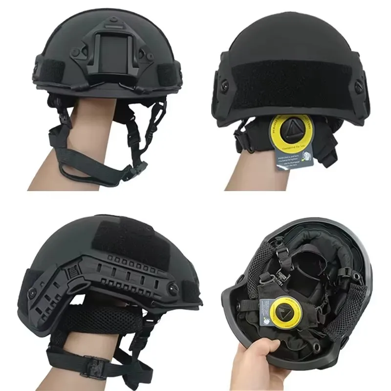 Hochgeschnittener Taktischer Helm NIJ IIIA Zertifizierter Kevlar-Schutzhelm mit FAST Wendy's Aufhängungssystem Image