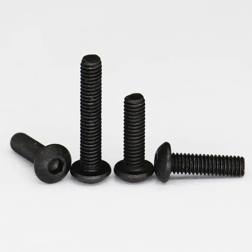 M3 M3*18/20/22/25/28/30/32/35/40/45/50 10,9 Grad schwarzer Kohlenstoffstahl DIN7380 Pan Oval Round Button Head Hex Hexagon Socket Screw Image
