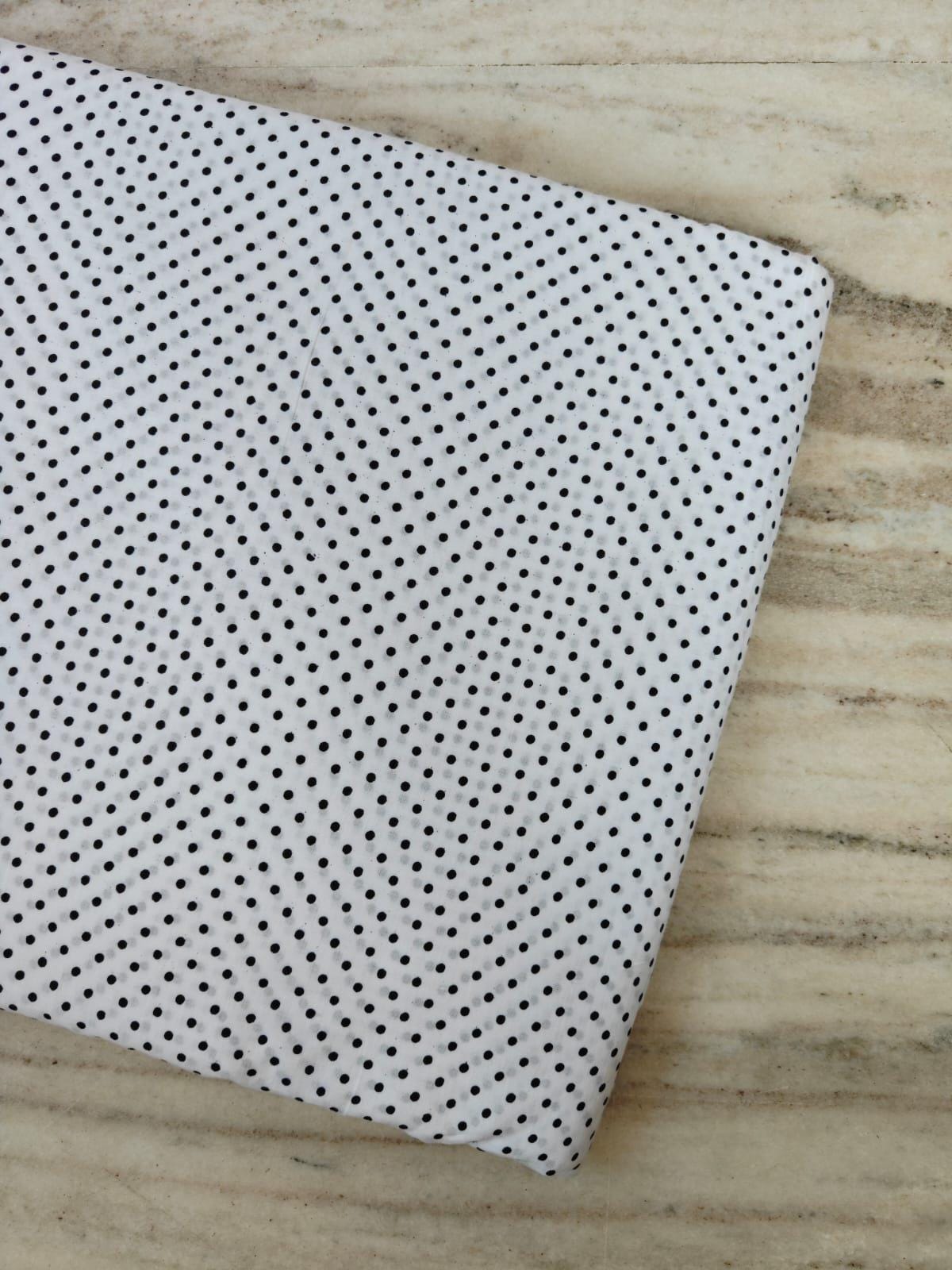 Tessuto di cotone a pois bianchi e neri, tessuto nero con pois bianchi, cotone per quilting, tessuto per cucito, tessuto per sartoria, graziosa stampa
