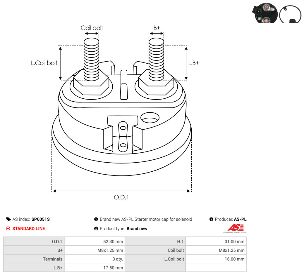AS-PL Reparatursatz, Starter sp6051s Image
