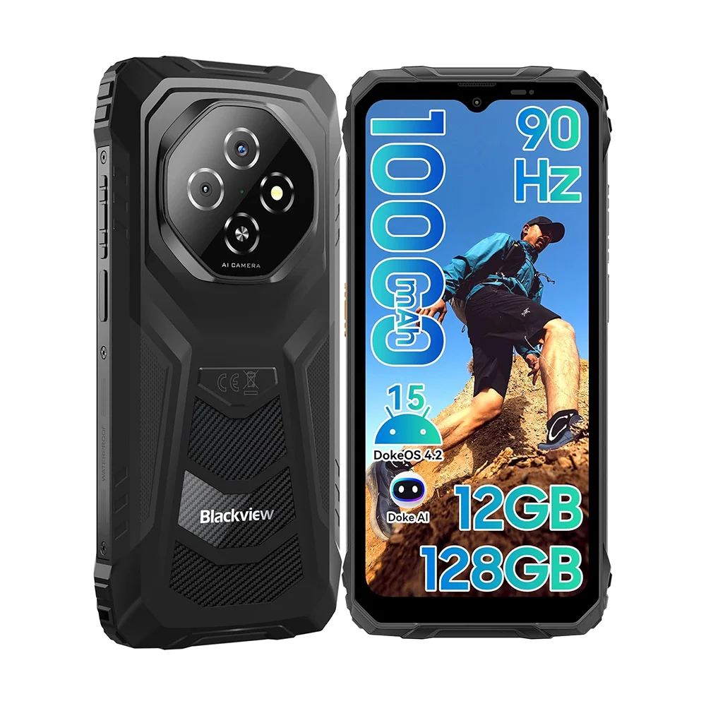 Blackview FORT 1 Robuste Smartphones, 6,65-Zoll Android 15 KI-Smartphone mit bis zu 18GB/256GB, 4G Outdoor-Handys 10000mAh, ohne EU-Ladegerät