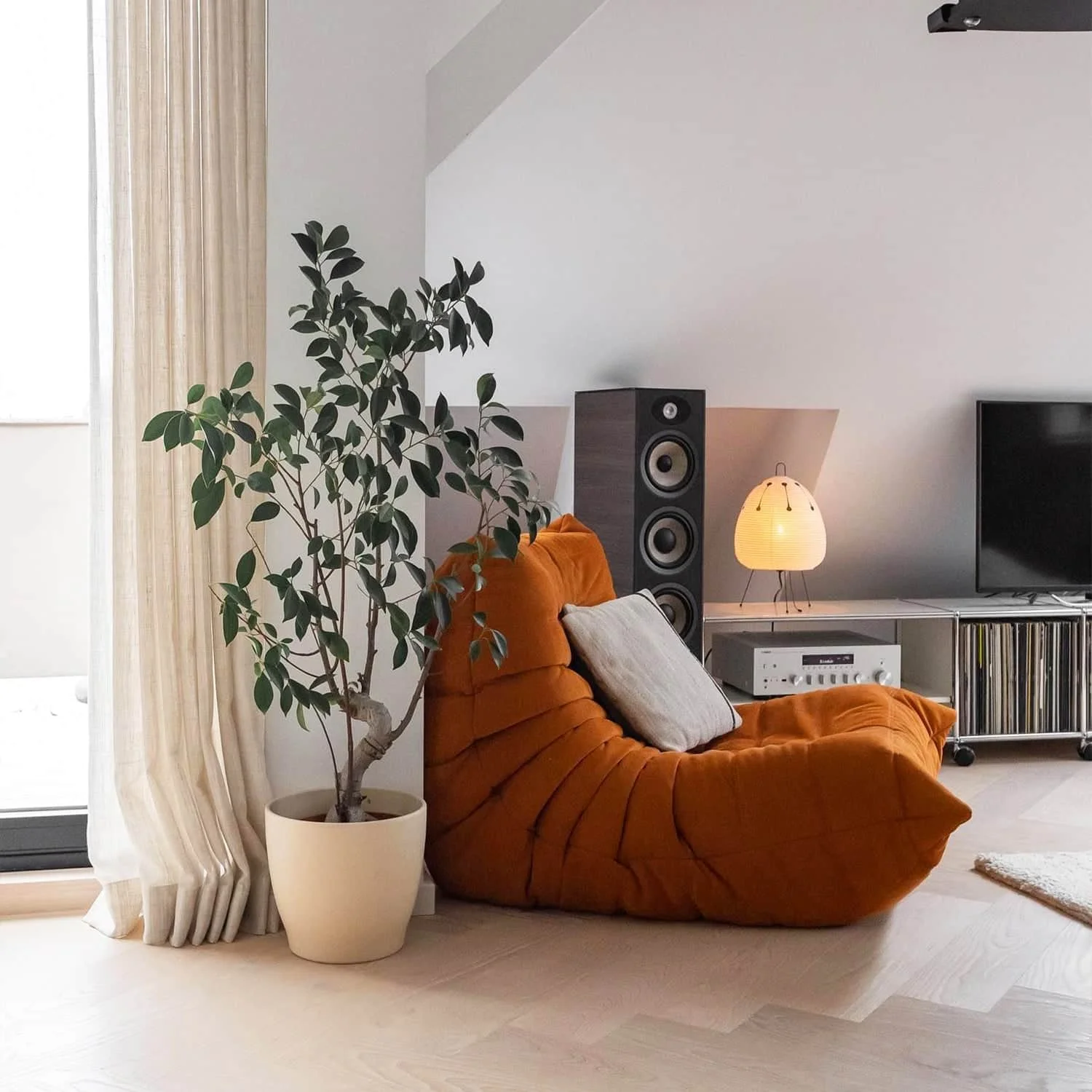 Raupensofa, rahmenloses Sofa, modernes Wohnzimmer, Balkon, Lounge, Lazy Sofa, erhältlich in weißer Lammwolle, Sitzsack, Schwammsofa