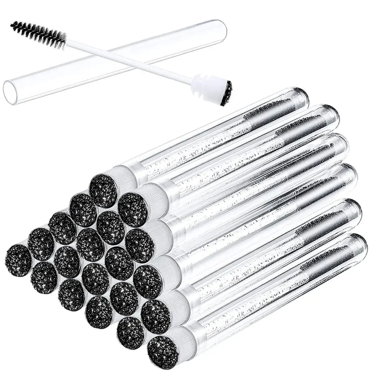 50 stücke Wiederverwendbare Wimpern Pinsel Rohr für Wimpern Verlängerung Einweg Mascara Zauberstäbe Augenbraue Pinsel Applikator Wimpern Pinsel Image