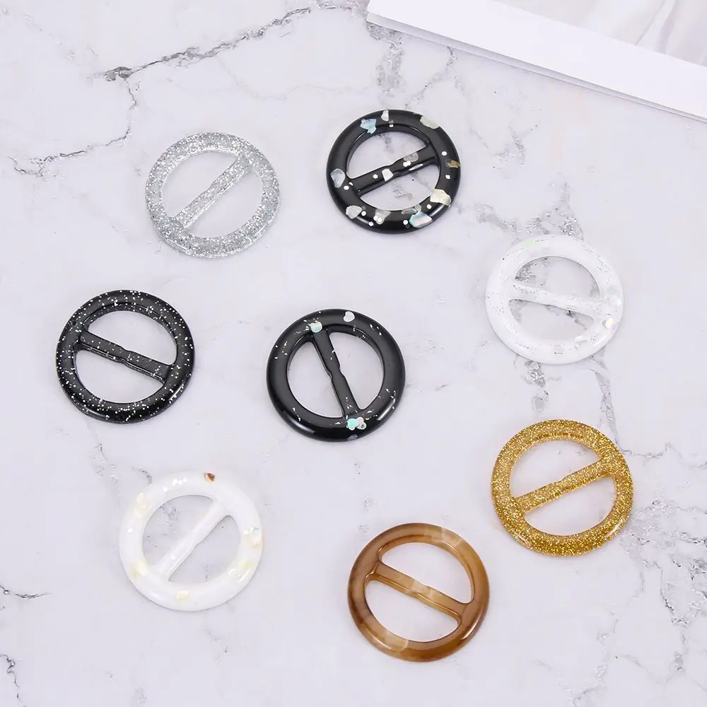 Runde runde Gürtels chnalle Mode Damen Seide Schnalle Schal Clips Ring T-Shirt Clips Hemd Knopf Mantel Taille Knopf Kleidung Dekor Image