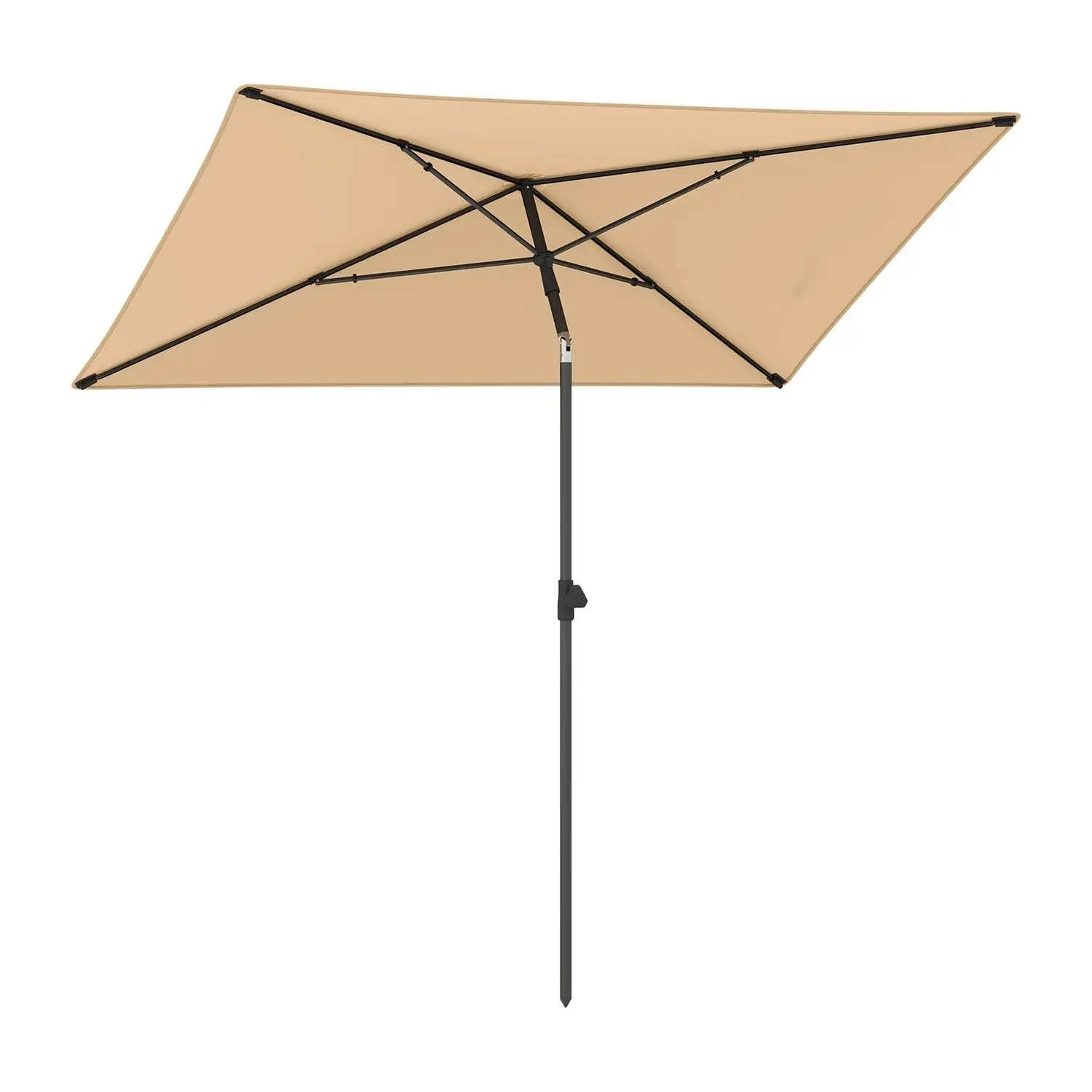 Balkon Sonnenschirm, rechteckiger Gartenschirm, 30 ° Beide Seiten biegbar, Terrassenschirm für Balkon, Garten, Terrasse (Beige)