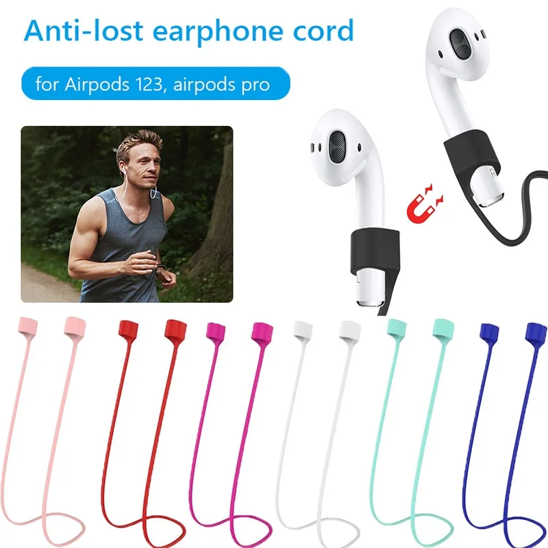 Drahtlose Kopfhörer Hängen Halter Kabel Für Air Pods 1 2 3 Pro Anti Verloren Silikon Kabel Halter Bluetooth Kopfhörer Ohrhörer riemen Image