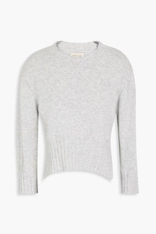 Mora Cropped Cashmere Sweater - White - Loulou de Saison Knitwear