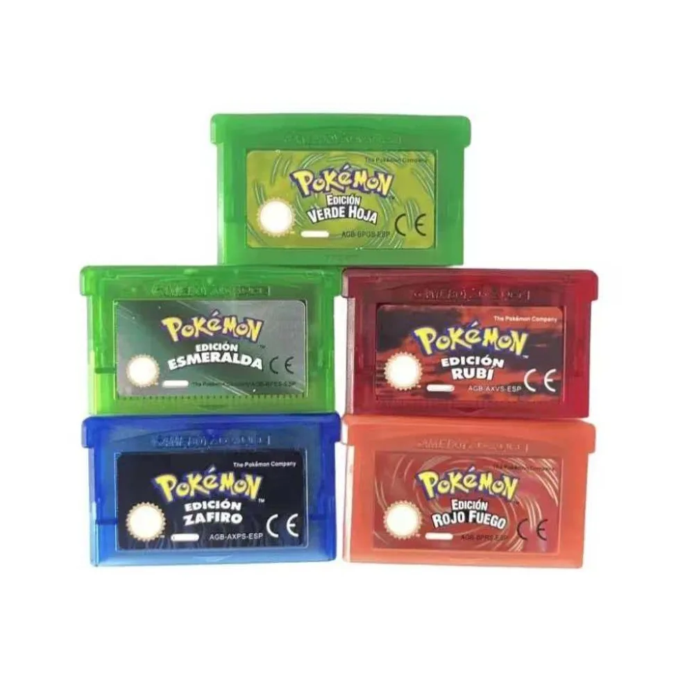 32-Bit-GBA-Videospielkassette - Pokemon-Serie (Emerald/FireRed/LeafGreen/Ruby/Sapphire) ESP-Version Kindergeschenk Image