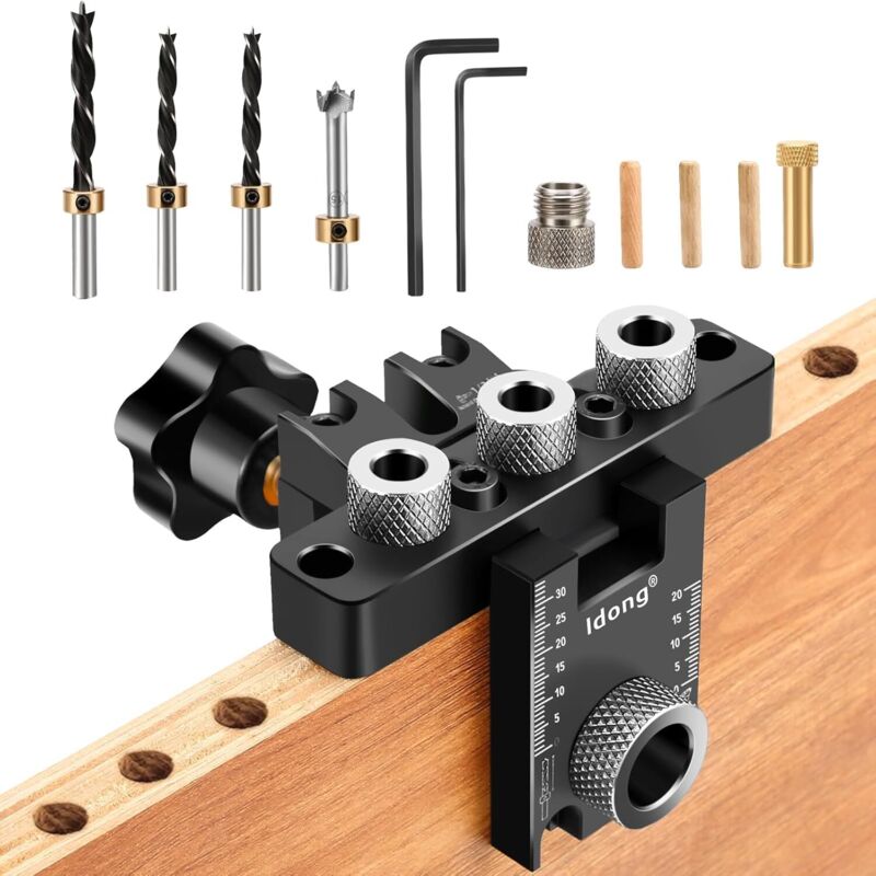 Set Di Dime Di Foratura, Dime Per Fori Tascabili Da 8/10/15 Mm, Kit Di Localizzazione Per Guida Di Foratura Per Tasselli In Legno 3 In 1, Utensili Per Lavorazione Del Legno Fai Da Te (dime Di Foratura