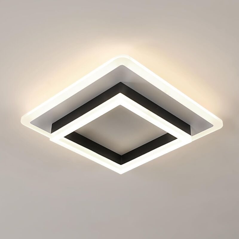 Comely - Luce A Soffitto A Led Moderna, Lampada A Soffitto Nera Quadrata 30w 3375lm, Luce Del Soffitto A Led Per Cucina Camera Da Letto Camera Da Letto, Luce Neutra Da 4500k, 30 Cm [classe Energetica E