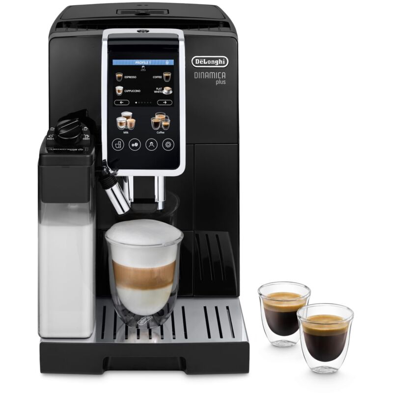 De'longhi Dinamica Plus Ecam382.70.b, Macchina Automatica Per Caffè In Chicchi, Macchina Cappuccino Con Tecnologia Lattecrema, Macchina Espresso Con 18 Ricette, Schermo Tft 3,5", 1450w, Nero