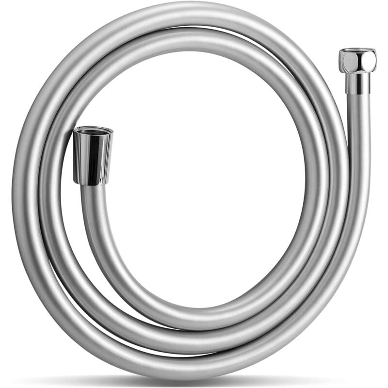 Tubo Flessibile Per Doccia Da 1,5 M, Con Protezione Antitorsione, Tubo Flessibile Per Doccia In Pvc, Tubo Flessibile Per Doccia Di Ricambio Ad Alta Pressione, Per Rubinetto Del Bagno, Argento