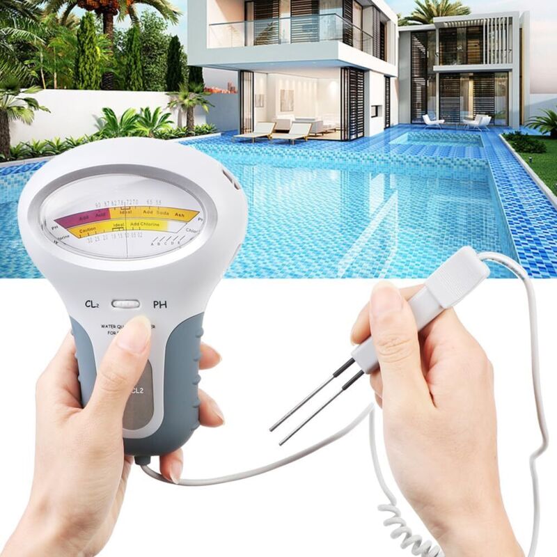 Dispositivo Di Test Della Qualità Dell'acqua Lablanc 2 In 1, Tester Di Ph Pc-102, Per Test Di Cloro Dell'acqua Di Piscine E Spa, Misurazione Del Cloro Ph Cl2, Per Piombo, Ph, Cloro, Durezza, Bromo, Fe