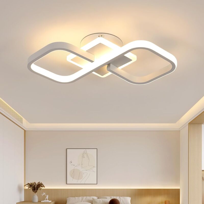 Comely - Plafoniera Led Moderno Design, Bianco 30w 4000lm, Lampada Da Soffitto Led Quadrata In Acrilico, Luminaria Da Soffitto Led Interna Per Camera Da Letto Soggiorno, Corridoio - Bianco Caldo 3000k