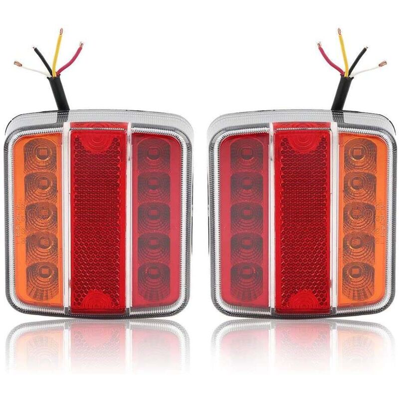 Luci Posteriori A Led Da 12 V, Confezione Da 2, Per Rimorchi E Camion, Luci Posteriori A Led Da 18 Pezzi, Luci Dei Freni Posteriori Con Luce Di Stop Impermeabile, Luce Targa Per Rimorchio