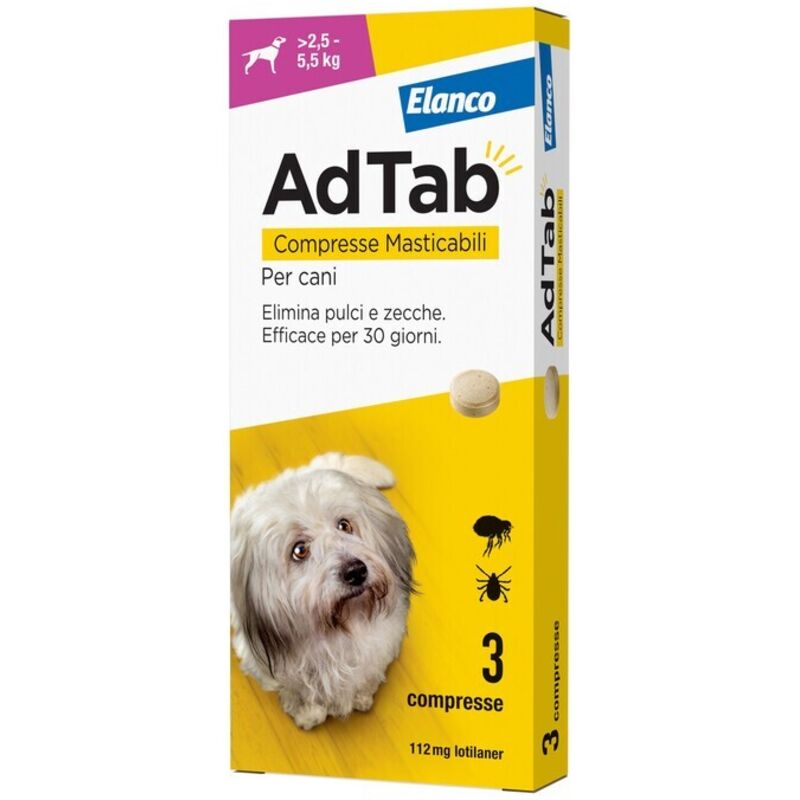 Adtab Compresse Masticabili P/cani 2,5 - 5,5 Kg