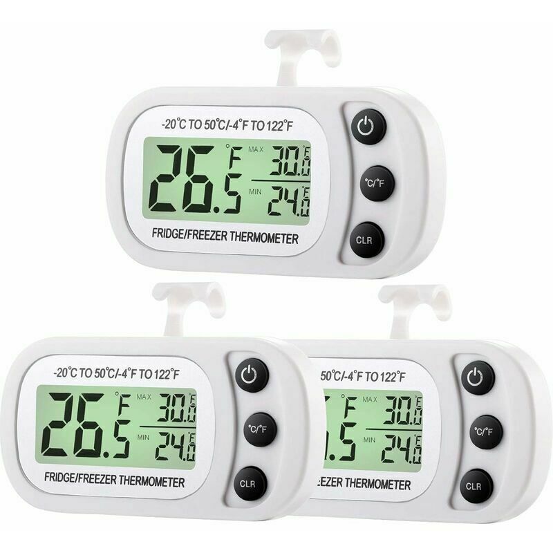 Pezzi Termometro Digitale Per Frigorifero E Congelatore Termometro Per Frigorifero E Ambiente Termometro Per Frigorifero Impermeabile Con Funzione Di Registrazione Max Min Ampio Display Lcd