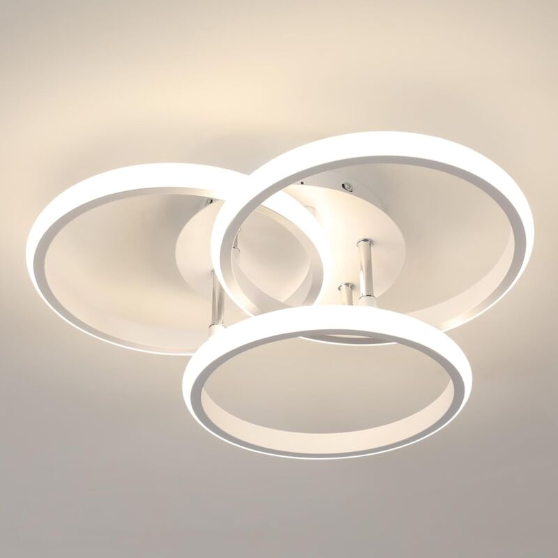 Comely Plafoniera Led Moderna, 40w 4500lm Rotonda, Lampada Da Soffitto Led In Alluminio, Luminaria Da Soffitto Interna Per Camera Da Letto, Soggiorno, Cucina, Sala Da Pranzo - Bianco - Luce Neutra 450