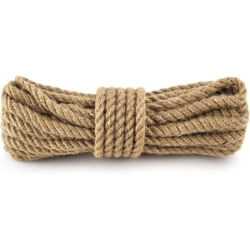 Corda Di Canapa Artigianale Corda Di Iuta Spessa E Sottile Corda Di Canapa Fai Da Te Corda Decorativa Per Etichette Corda Per Struttura Da Arrampicata Per Gatti - Diametro 14 Mm 50 Metri