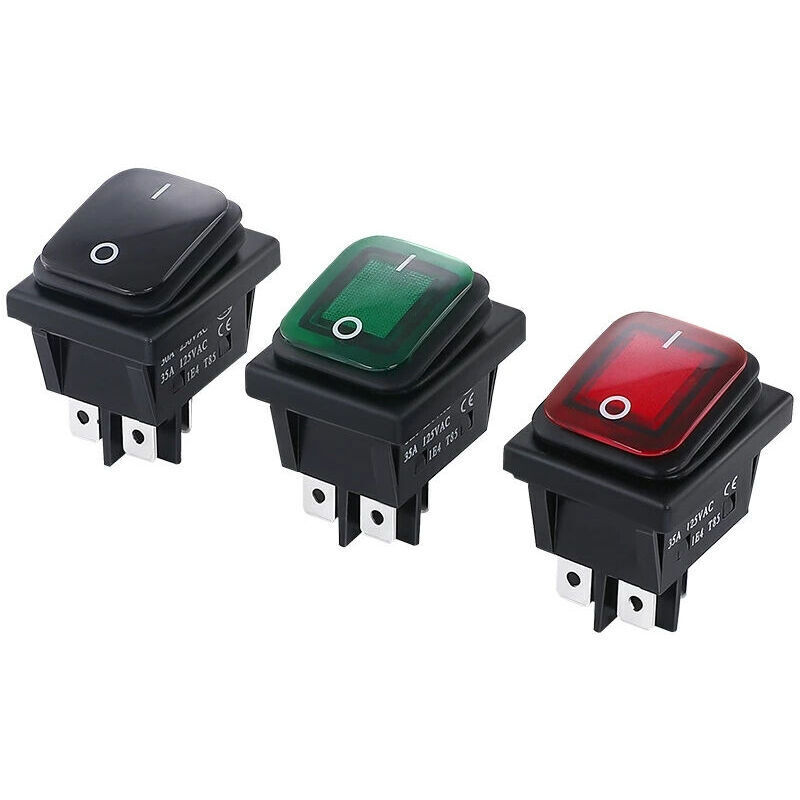 Interruttore Luce - 3 Pezzi Interruttore A Bilanciere Impermeabile On/off Dpst 4 Pin Interruttore A Levetta A 2 Posizioni Indicatore Led 16a 250v Ac Per Auto, Camion, Moto, Barca Kcd4--..debuns