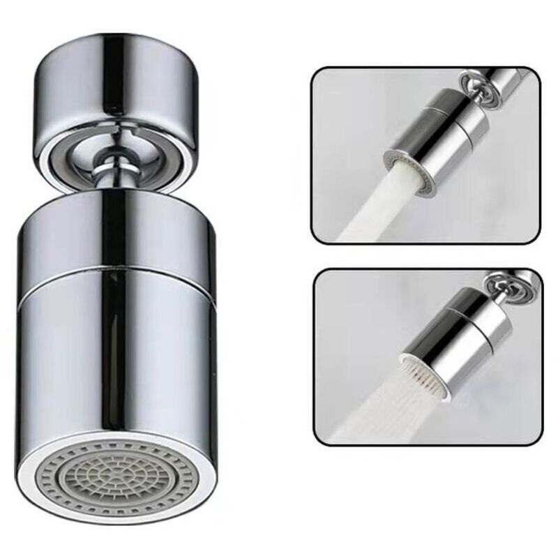 Aeratore Per Rubinetto (argento), Ugello Girevole A 360° Per Rubinetto Da Cucina, Aeratore Per Rubinetto A Risparmio Idrico A 2 Modalità, Filtro Aeratore Per Rubinetto Da Cucina E Lavandino Del Bagno.